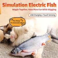 Jouet pour animaux de compagnie personnalisé, écologique, réaliste, poisson électrique qui bouge, jouet pour chat, rechargeable par USB, activé par le toucher, jouet interactif pour animaux de compagnie