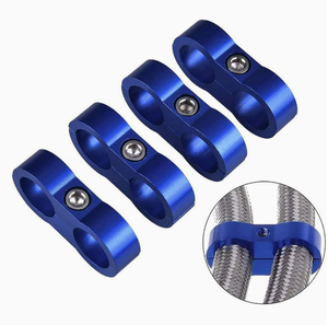 Séparateur de tuyau bleu AN10 en aluminium usiné, double raccord pour ligne de carburant, huile, eau, remplacement de tuyau tressé - Product Image 1