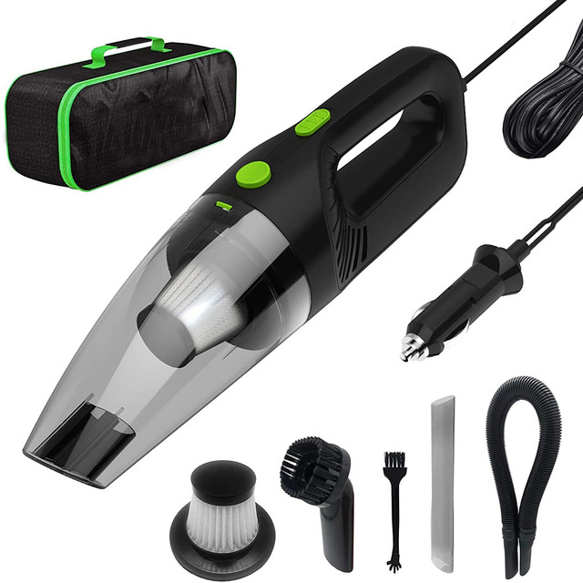 Car Vacuum Cleaner Portable High Power Mini Handheld Vacuum Cleaner for Wet and Dry Cleaning12V DC16 Ft Cord with Bag,