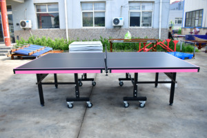 Tavoli da Ping Pong da Interno Neri da 25 mm con Linea Rosa di Fornitura Diretta dalla Fabbrica - Product Image 2