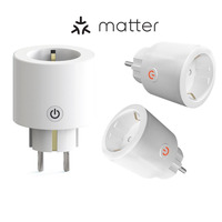 Enchufe Inteligente WiFi Matter con Enchufe Europeo de 16A, Monitor de Energía, Temporizador, Material ABS, Enchufe Inteligente para el Hogar