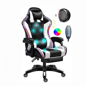Venta al por mayor de sillas de juego de ordenador de masaje de cuero Pu plegables baratos <span class=keywords><strong>Silla</strong></span> <span class=keywords><strong>Gamer</strong></span> Racing <span class=keywords><strong>Rgb</strong></span> sillas de juego con luces y altavoces - Product Image 1
