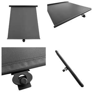 Auvent rétractable pour fenêtre de camping-car, noir, pour fourgonnette, voiture, camping-car motorisé, pare-soleil automatique, 50 cm, polyester tissé fin, PVC - Product Image 1