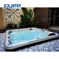 JOYEE Vente chaude acrylique spa 2 chaises longues 3 sièges famille 72pcs jets hydro bain à remous spa bain à remous extérieur