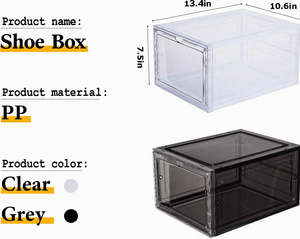 Kotak Penyimpanan Sepatu Plastik Grosir, Dapat Ditumpuk, Dapat Dilipat, Transparan, Dengan Pintu Magnetik - Product Image 3