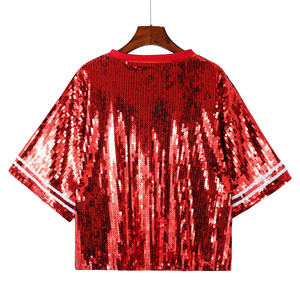 Camiseta sin mangas con lentejuelas del día del juego de la <span class=keywords><strong>mujer</strong></span> de Texan personalizada de para <span class=keywords><strong>mujer</strong></span> - Product Image 4