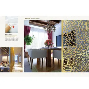 Unité de mur d'or de diviseur de pièce de PVD-room-divid de panneau de style européen dans la salle vivante