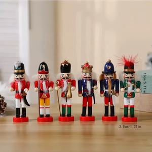 Décoration de table et d'étagère de Noël Pafu Décoration de marionnettes de vacances lumineuses et festives 6PCS <span class=keywords><strong>Casse</strong></span>-noisettes de Noël en bois à collectionner - Product Image 5