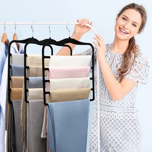 <span class=keywords><strong>Organisation</strong></span> et rangement Cintres pour pantalons Organisateurs <span class=keywords><strong>de</strong></span> placard et rangement peu encombrants Cintre en velours antidérapant - Product Image 6