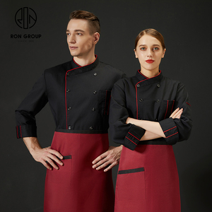 Uniformes de Trabajo de Manga Larga Duraderos y Transpirables de Poliéster <span class=keywords><strong>para</strong></span> Hombre y Mujer, Chaqueta de Chef <span class=keywords><strong>para</strong></span> Bar de Sushi, Uniforme <span class=keywords><strong>para</strong></span> Restaurante, Cocina y Bar - Product Image 5