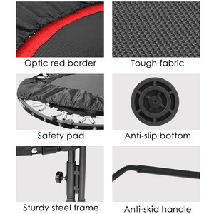Trampolino Pieghevole da 40 Pollici per Bambini e Adulti, Capacità 330 lbs, con Corrimano Regolabile e Rete Protettiva in PVC - Product Image 4