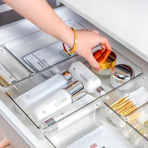 Set moderno da 25 pezzi scatola di immagazzinaggio trasparente per PC organizzatore di cassetti da <span class=keywords><strong>scrivania</strong></span> gioielli per il trucco del bagno per la cucina Gadget di stoccaggio - Product Image 3