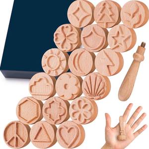 Timbro modello di argilla stampo in argilla timbro in legno personalizzato manico in legno strumenti di ceramica timbri in argilla - Product Image 1