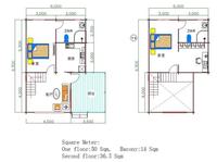 Maisons de luxe 2 chambres à coucher Maison en bois Kit cabane en bois jardin extérieur maisons portables maison de 3 chambres