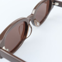 Lunettes de soleil classiques à monture ovale petite, style déesse, lunettes de luxe légères, protection UV400, monture brune flatteuse pour le visage