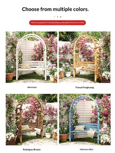 <span class=keywords><strong>Arche</strong></span> de jardin semi-circulaire <span class=keywords><strong>en</strong></span> <span class=keywords><strong>bois</strong></span> finlandais <span class=keywords><strong>pour</strong></span> fleurs et plantes grimpantes, avec siège, <span class=keywords><strong>pour</strong></span> cour et balcon, bleue - Product Image 4