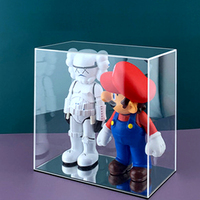 Boîte de présentation en acrylique de vente directe d'usine puissante couverture transparente en acrylique avec base boîte de présentation de jouets en acrylique empilable personnalisée