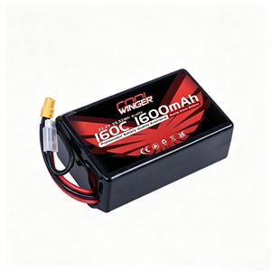 JAHORN High Performance 160C 1600mAh 22.2V 6S LiPo Battery, 35.52Wh Lithium Polymer Pack Power <b>Accessory</b> for FPV Racing <b>Drone</b> - Product Image 1
