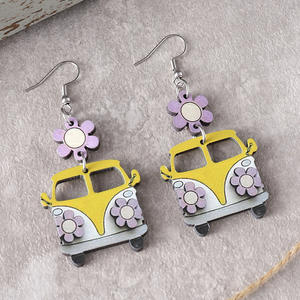 Nuevo personalizado Back-to-school Season Teacher Gift Colorful Car Pendientes de madera - Product Image 4