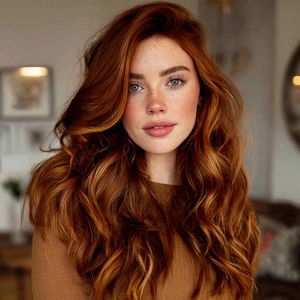 Parrucca Sintetica con Frontale in Pizzo, Modello 2026, la più Venduta, alla Moda, con Sfumatura Rosso-Marrone e <span class=keywords><strong>Treccia</strong></span> <span class=keywords><strong>Lunga</strong></span> per Donna SM9867-4 - Product Image 3