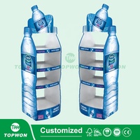 Présentoir de sol en carton pour bouteilles – Eau, vin, bière – Présentoir de merchandising en carton pour boissons – Présentoir de vente au détail en carton