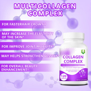 I คอลลาเจนแคปซูล2ชนิด I Hydrolyzed คอลลาเจน3000มก. ใบว่านหางจระเข้สำหรับผิวหนังผมเล็บสุขภาพคอลลาเจนยาที่ซับซ้อน - Product Image 4