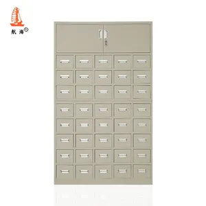 Light Gray Antique Chinese Medicine Hospital Storage Drawer Cupboard Design Metal Pharmacy Cabinet