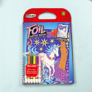 Kinderen Mode Tekening Boek Custom Folie Papier Afdrukken Eenhoorn Meisjes Kids Tekening Boek Met Kleur Makers - Product Image 1