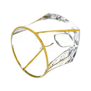 N29 Vente en gros gobelet en verre à whisky de luxe gobelet en verre peint à la ligne dorée torsadée gobelet en verre - Product Image 5