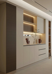 Aparador de madera maciza Simple moderno, armario de almacenamiento de vino de lujo, armario de pared integrado para comedor, hogar, almacenamiento para sala de estar - Product Image 3