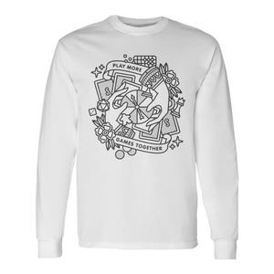 Camiseta de manga larga unisex para adultos con cuello redondo y diseño promocional: Juega más juegos en conjunto - Product Image 1