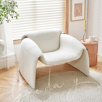 Fauteuil Simple de Luxe pour Salon, Fauteuil Crabe Artistique en Laine d'Agneau, Designer Moderne, Loisirs, Meuble de Maison Tendance