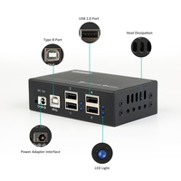 Hub USB 2.0 de 4 Puertos con Alimentación de 9-24V Máx. 1.5A/Puerto, Hub Metálico Industrial para Integración de Equipos Sipolar A-142