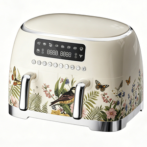 Freidora de Aire Doble Cesta Retro Vintage 10L, Freidora de Aire de Doble Cesta Grande con Pantalla Digital, Cocina Saludable sin Aceite y Antiadherente - Product Image 4