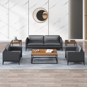 Sofá de Oficina Saint-Lee con Estructura Metálica y Tapicería de Cuero, Resistente, para Recepción y Reuniones Empresariales - Product Image 2