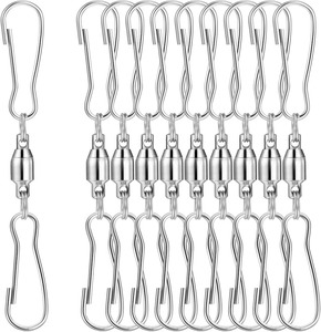 Wholesale Spinning Dual Clip Swivel <b>Hooks</b> Clips Smooth Hanging Windsock Wind Spinner Swivel <b>Hooks</b> Wind Chimes Twisters Hanger - Product Image 1