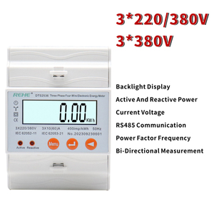 Multímetro digital RS485 Modbus RTU Din Rail Kwh para monitoreo de consumo de energía medidores de energía trifásicos - Product Image 3