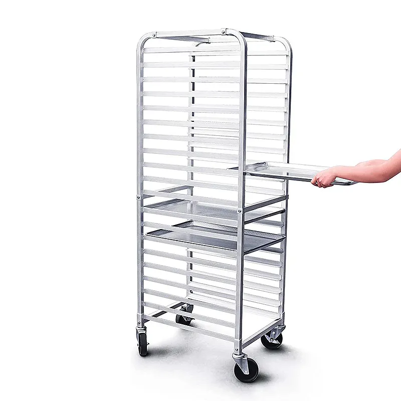 Équipement de cuisine 20-Tier Stainless Sheet Pan Pan Rack Baking Tray Rack Trolley Rack Bakery