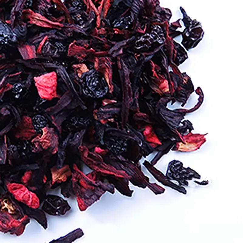 China Hot Selling Luoshen Bloemblaadjes Zwarte Bes Frambozen Aardbei Bosbessen Rum Fruit Wijn Frambozen Bloem En Fruit Thee