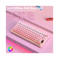 Clavier mécanique AULA S75 Pro, sans fil, trois modes, à montage Gasket, 81 touches, clavier de jeu pour les joueurs professionnels d'e-sport