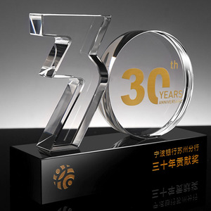 Crystal Acrylic <b>Trophy</b> With Inlaid Medal Wood Base Laser <b>Engraved</b> Outstanding Employee Award Business Gift - Product Image 3