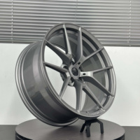 Jante en alliage noir brillant avec accent argenté, 17-24 pouces, monobloc, luxe européen, universelle, pour marché secondaire