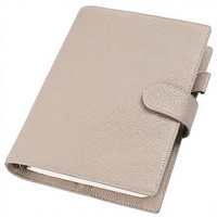 Organiseur à anneaux A5 en cuir véritable, couverture de classeur à 6 anneaux en cuir grainé, idéal pour un cadeau