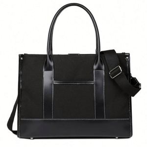 Water Resistant <b>Large</b> Reusable Canvas Tote Bags with PU Handles for Gift Shopping - Product Image 2