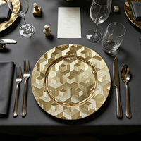 Assiette de présentation élégante de 13 pouces en plastique durable et non toxique avec motif personnalisé pour la décoration de table de fête, de mariage ou de banquet