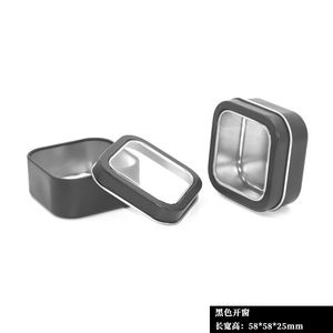 Fenêtre transparente rectangulaire en métal boîte en fer blanc couvercle à vis bocaux de stockage de voyage pour bonbons Arts artisanat pour <span class=keywords><strong>cuisine</strong></span> bureau sac stockage - Product Image 4