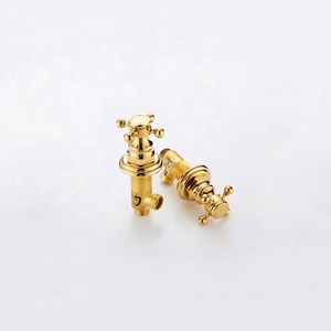 Mélangeurs de robinets de salle de bains, mitigeurs de luxe en laiton à 3 trous, bassin en or à double poignée robinet d'eau froide et chaude GF957 - Product Image 4