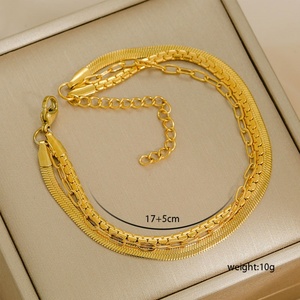 Bulk Custom Luxury 14k18k Gold Plated Fine Fancy Bracelet En Acier Inoxydable Femme Homme Bracelet & <b>Bangle</b> for <b>Women</b> - Product Image 6