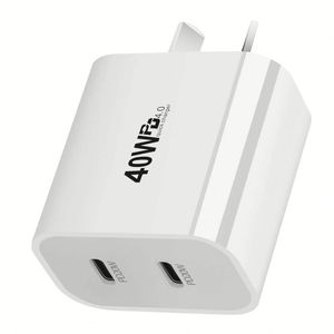 Cargador USB C de 40W con Doble Puerto, Adaptador de Corriente PD de 20W, Cargador de Pared Tipo C para Teléfono 16 15 Pro Max, para Samsung S23 S22 Tablet - Product Image 1