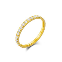 Bague minimaliste ZhenChen en acier titane de 2 mm pour femme, bijou tendance plaqué or pour anniversaire